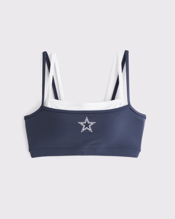 Dallas Cowboys YPB studioFLEX Double-Layered Sports Bra, Navy-cowboys view 1