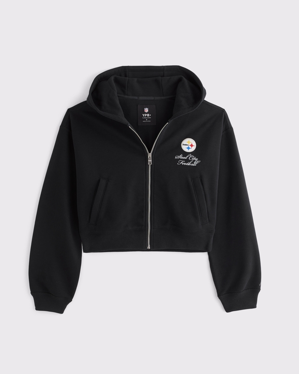 YPB On The Go 6AM Pittsburgh Steelers Full-Zip Hoodie, Black-steelers view 1