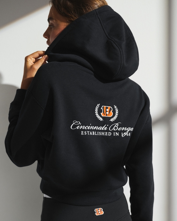 YPB On The Go 6AM Cincinnati Bengals Full-Zip Hoodie, Black-begals view 2