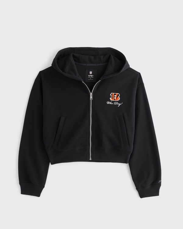 YPB On The Go 6AM Cincinnati Bengals Full-Zip Hoodie, Black-begals view 1