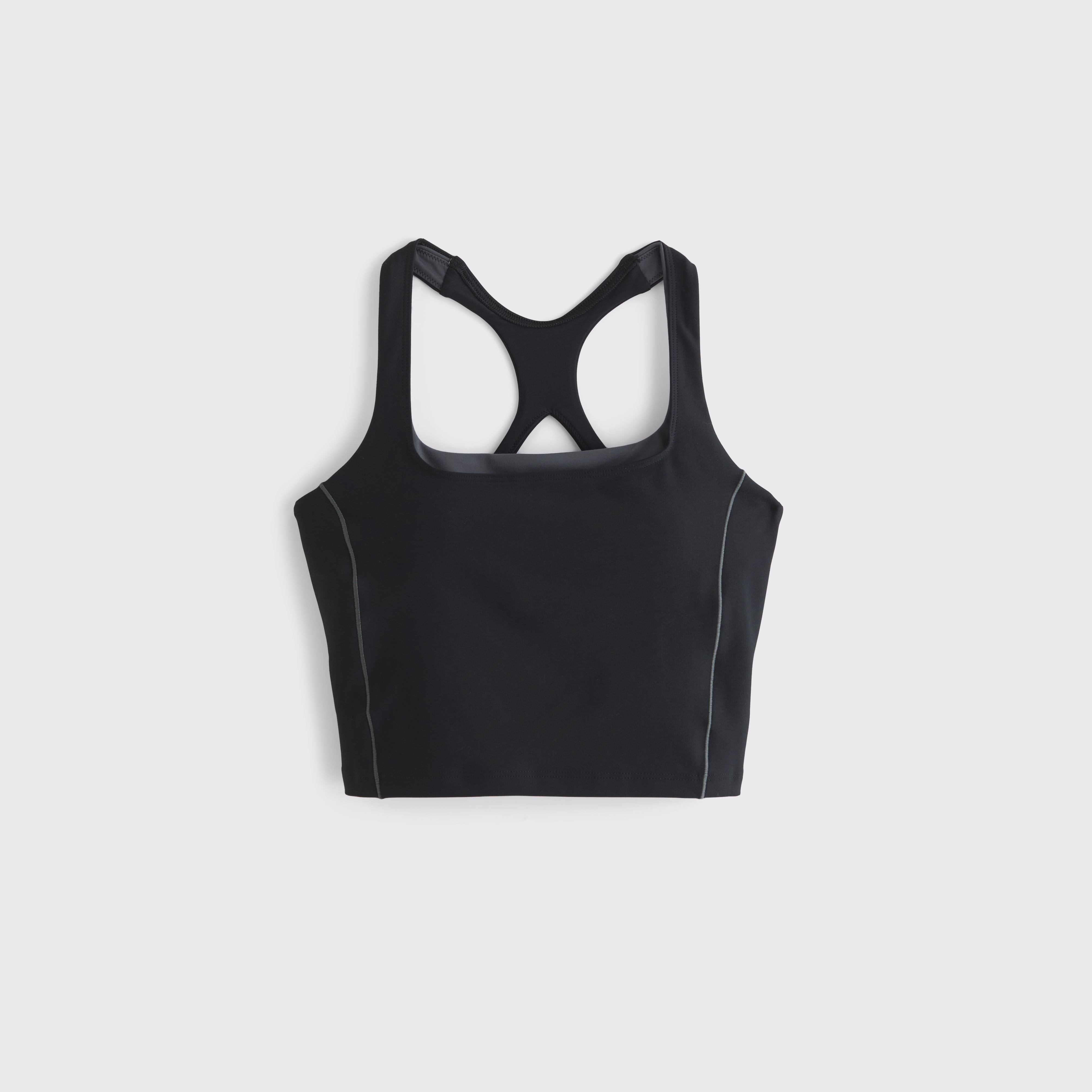 Женский топ Abercrombie & Fitch YPB Barry's sculptLUX Cross-Back Tank, цвет: Чёрный — фото 1