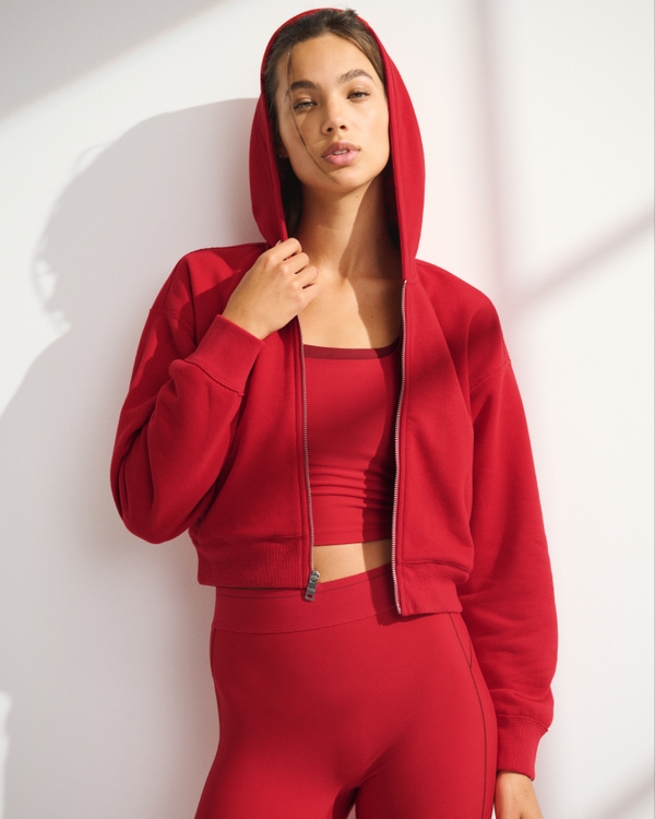 YPB Barry's On The Go 6AM Zip-Up Hoodie, Vivid Red view 2