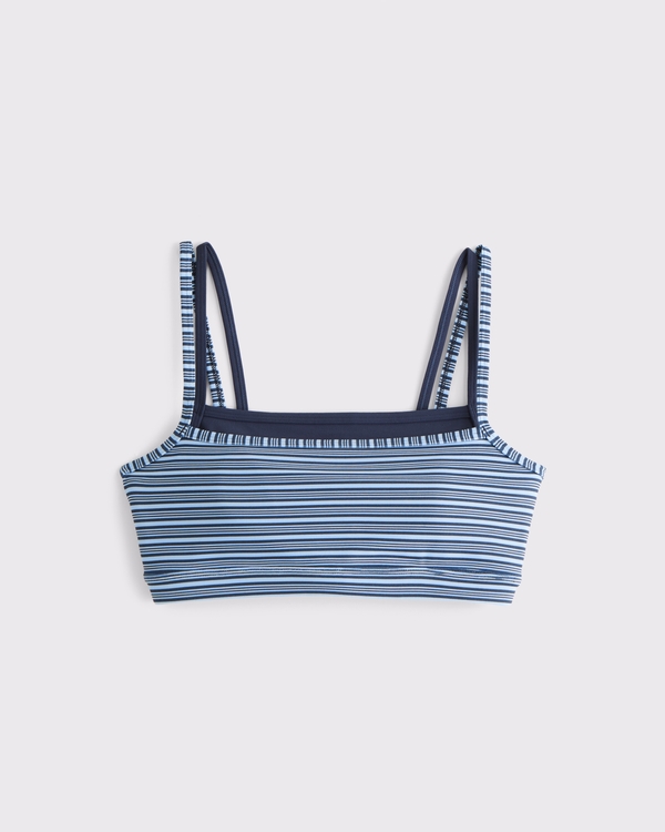YPB studioFLEX Double-Layered Sports Bra, Navy Stripe view 1