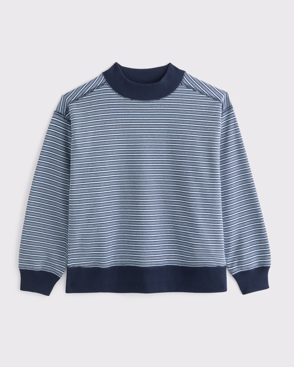 YPB On The Go Mock Neck Sweatshirt, Navy view 1