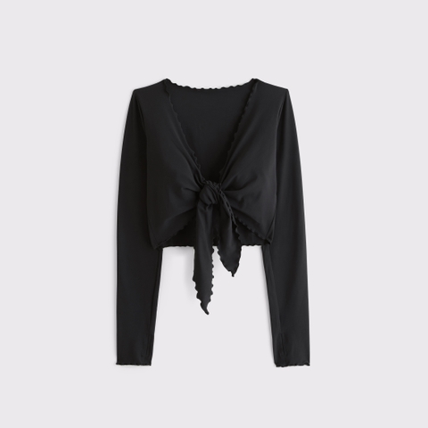 Женский топ на запах Abercrombie & Fitch YPB studioFLEX Lettuce-Hem