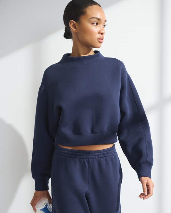 YPB neoKNIT SOFT Mockneck Sweatshirt, Navy view 1
