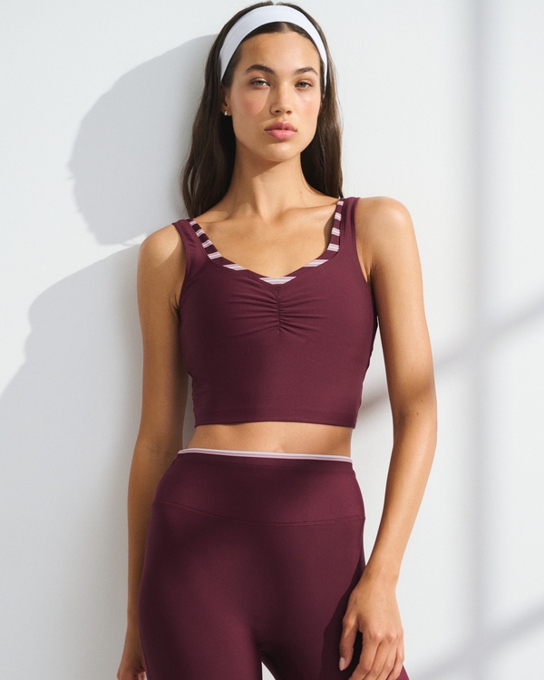 YPB sculptLUX Double-Layered Tank, Dark Maroon view 1