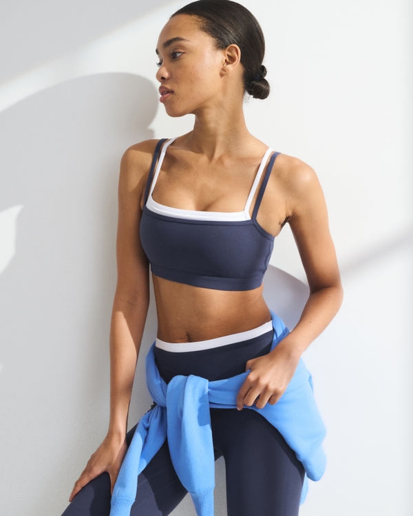 YPB studioFLEX Double-Layered Sports Bra, Navy view 1