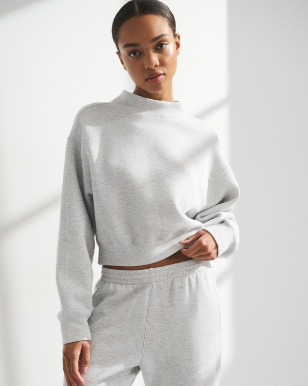 YPB neoKNIT SOFT Mockneck Sweatshirt, Heather Gray view 1