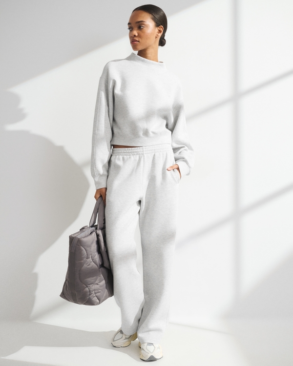 YPB neoKNIT SOFT Mockneck Sweatshirt, Heather Gray view 2