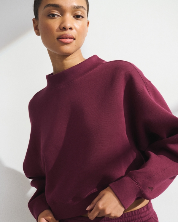 YPB neoKNIT SOFT Mockneck Sweatshirt, Maroon view 1