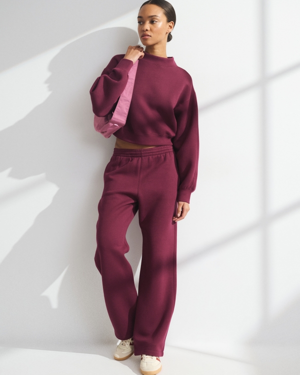 YPB neoKNIT SOFT Mockneck Sweatshirt, Maroon view 2