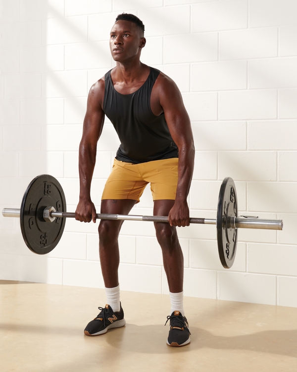 YPB motionTEK 7 Inch Lined Cardio Short, Gold view 1