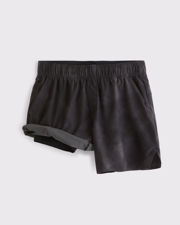 YPB motionTEK Lined Ready Short, Black Wash view 2