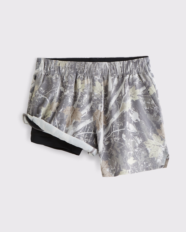 YPB motionTEK Lined Ready Short, Gray Camo view 1