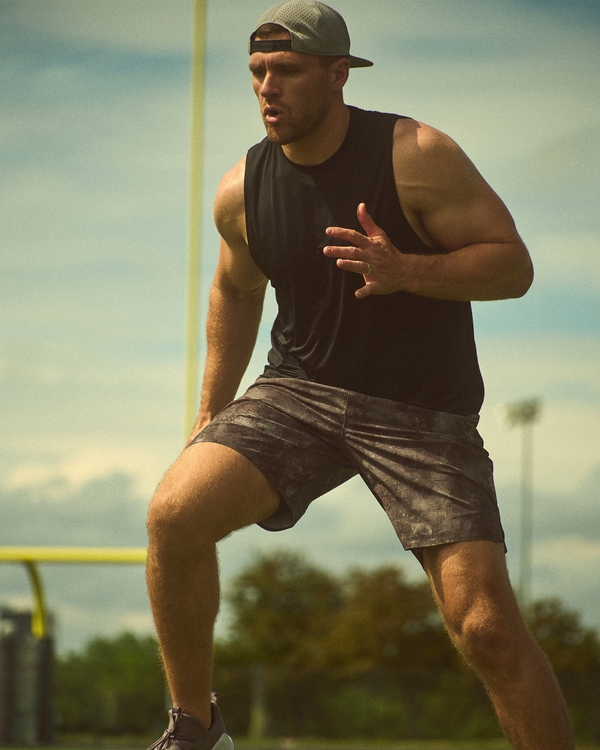 YPB motionTEK Athletic Fit Unlined Ready Short, Gray Camo view 1