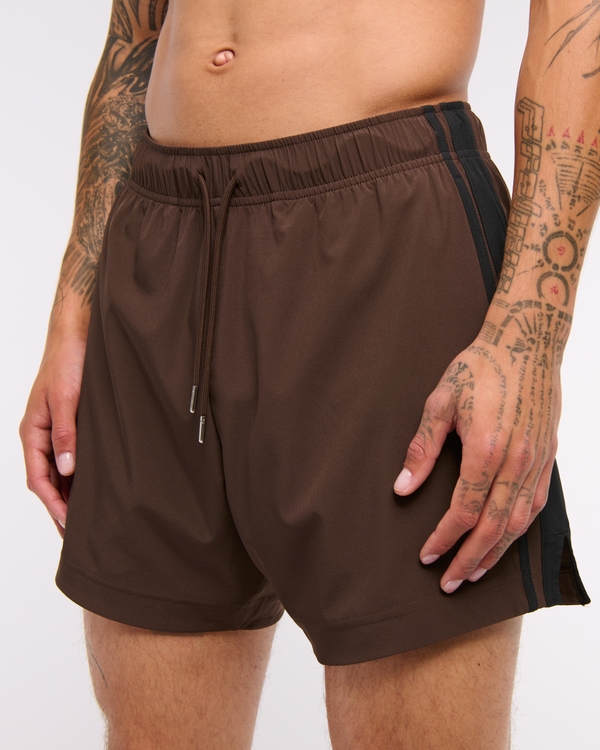 YPB motionTEK Retro Short, Brown Stripe view 1