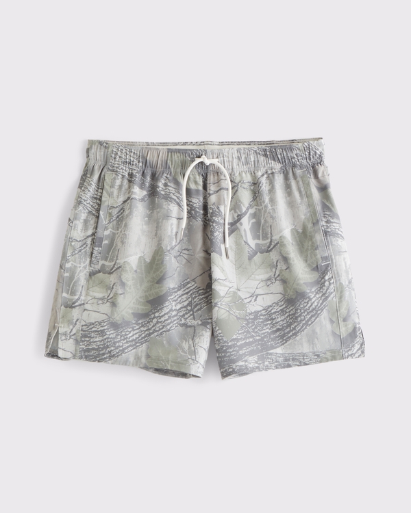 YPB motionTEK Unlined Short, Light Green Camo view 1