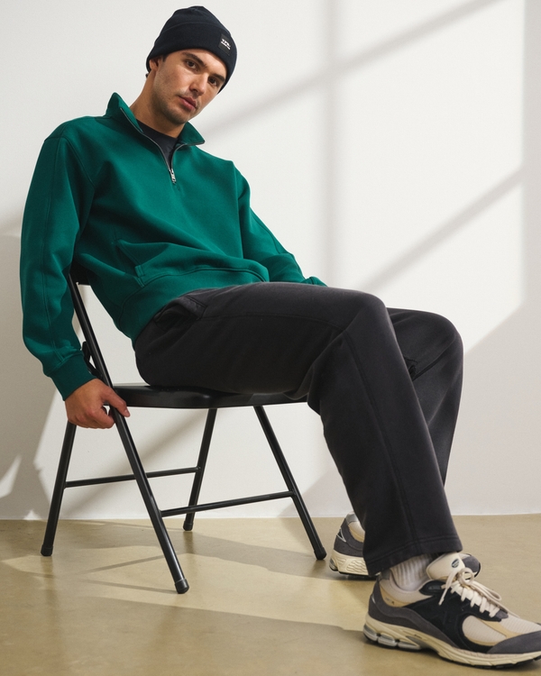 YPB Terry Open-Hem Sweatpant, Black view 1