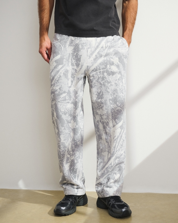 YPB Terry Open-Hem Sweatpant, Gray Camo view 2
