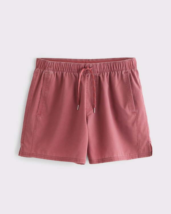YPB motionTEK Unlined Training Short, Brick Red Wash view 1