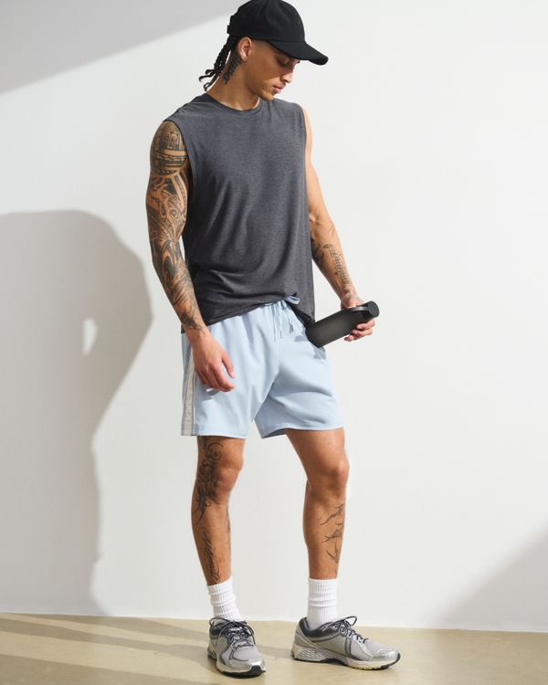 YPB motionTEK Unlined Training Short, Blue Gray view 1