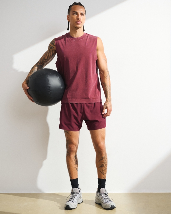 YPB motionVENT Lightweight Unlined Training Short, Wine Red view 1