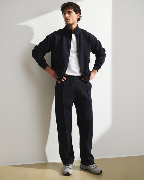 YPB neoKNIT MAX Pintuck Relaxed Straight Leg Bottom, Black view 1