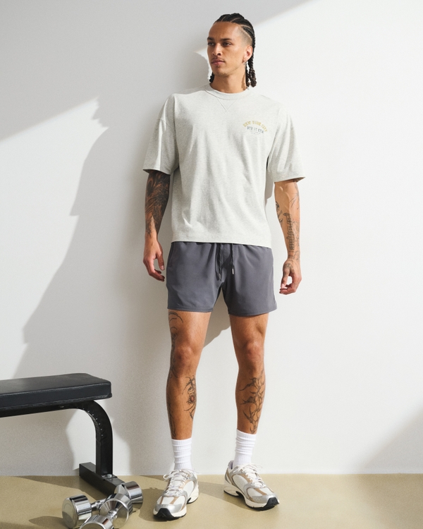 YPB motionTEK Unlined Training Short, Dark Gray view 1