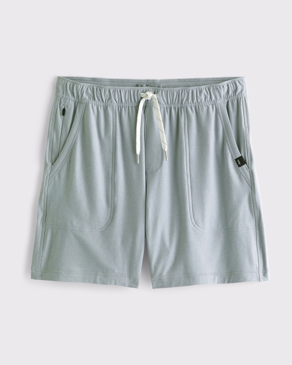 Heavyweight YPB powerSOFT Training Short, Light Heather Gray view 1