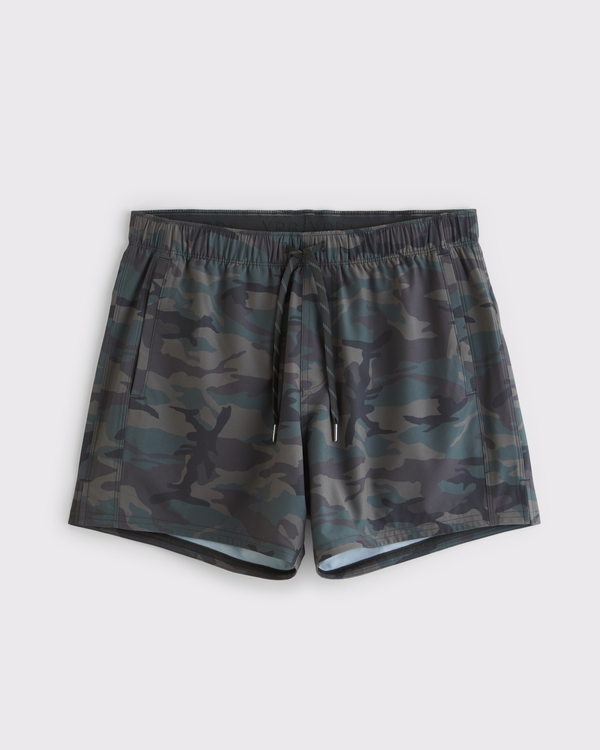 YPB motionTEK Unlined Training Short, Olive Camo view 1
