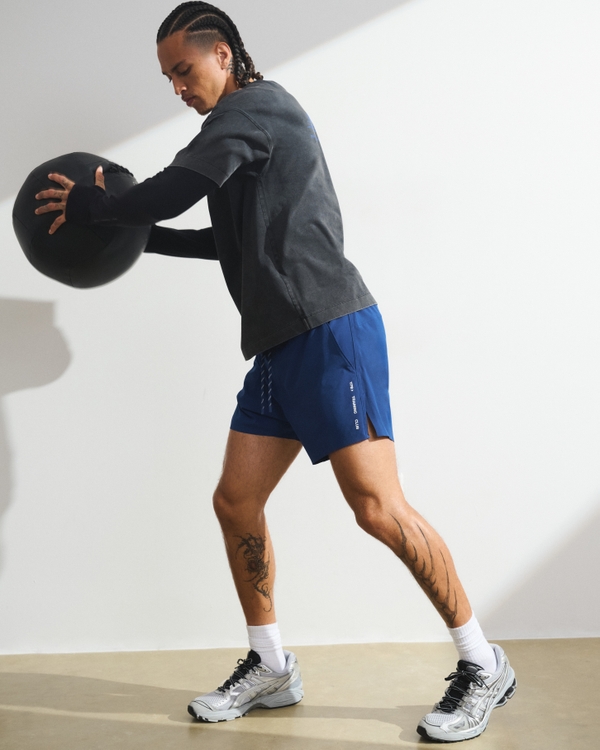 YPB motionTEK Lined Training Short, Navy Blue view 1