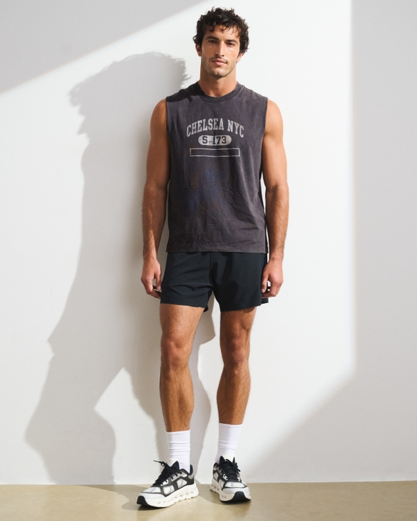 YPB Performance Cotton-Blend Muscle Tank, Charcoal view 2