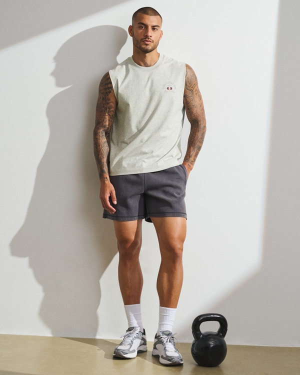 YPB Performance Cotton-Blend Muscle Tank, Heather Gray view 2