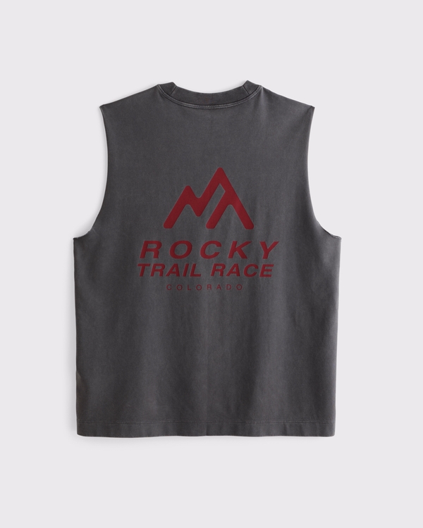 YPB Performance Cotton-Blend Muscle Tank, Dark Gray view 1