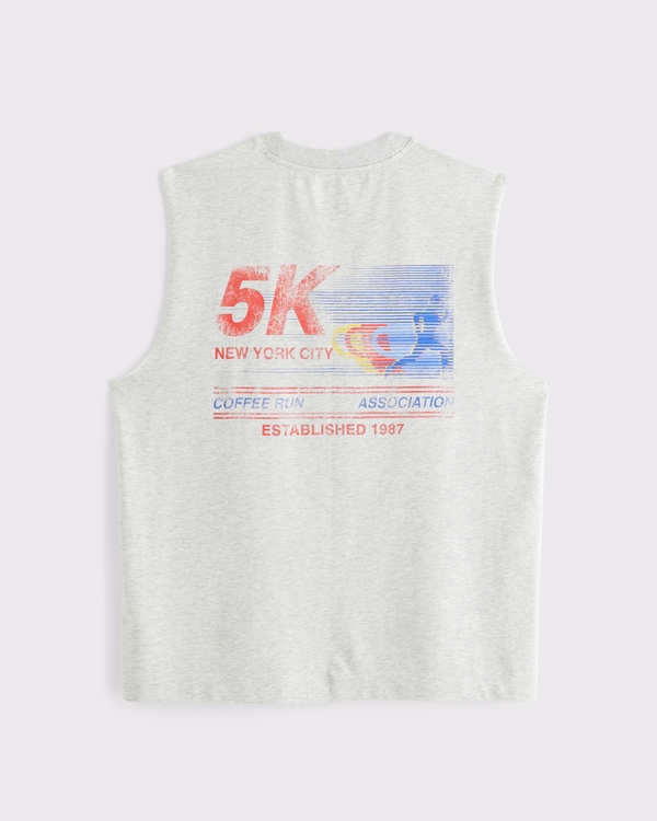 YPB Performance Cotton-Blend Muscle Tank, Heather Gray view 1