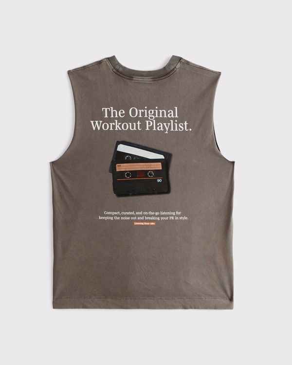 YPB Performance Cotton-Blend Muscle Tank, Gray Brown view 1