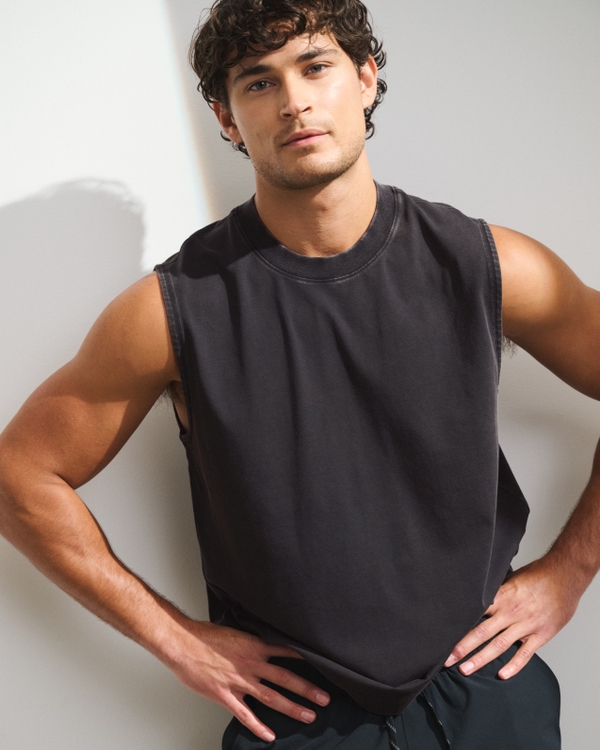 YPB Performance Cotton-Blend Muscle Tank, Black view 1