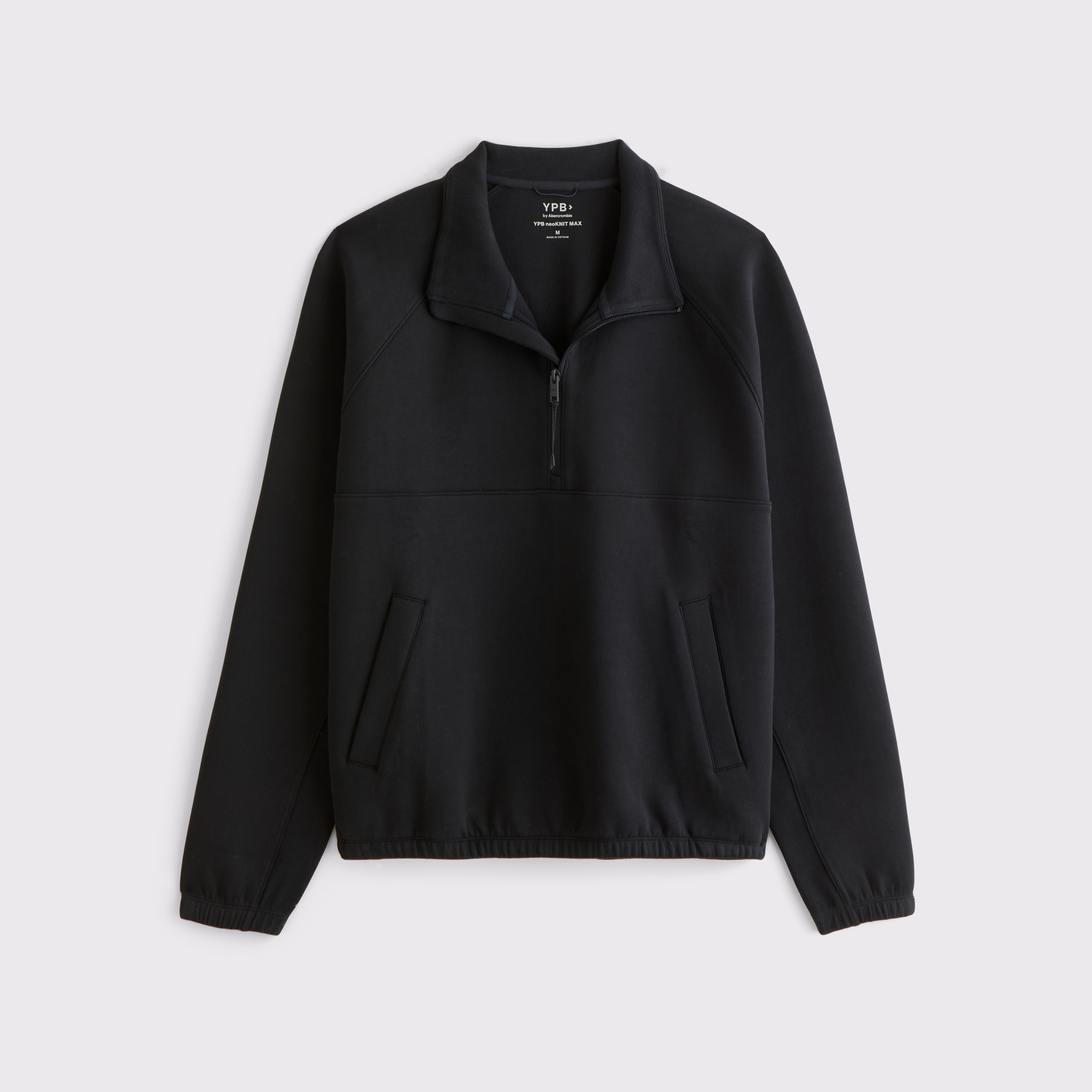 Мужская толстовка Abercrombie & Fitch YPB neoKNIT MAX Funnel Half-Zip, цвет: Чёрный