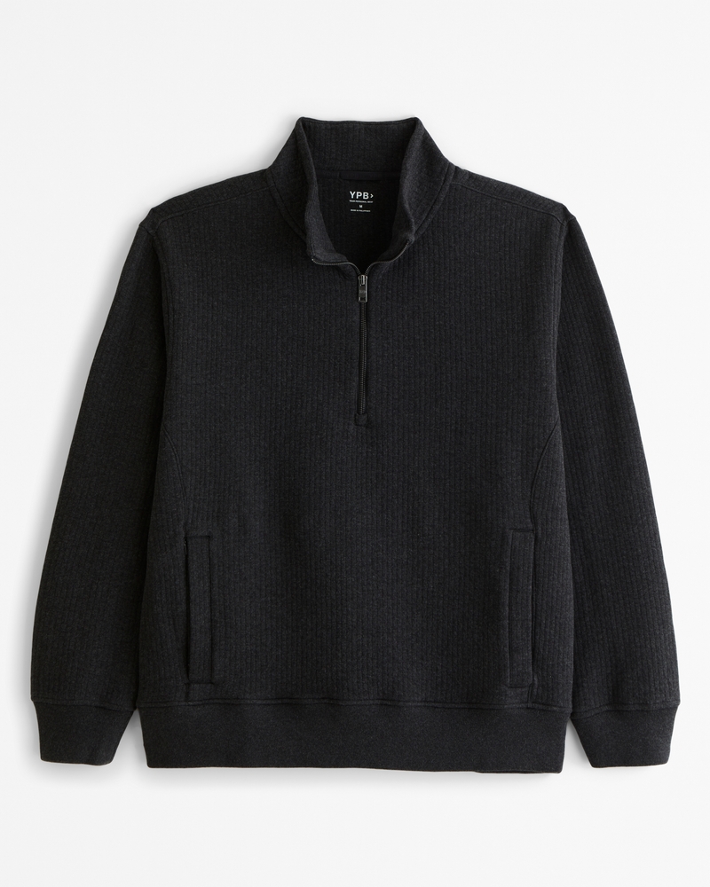 Men s YPB Textured Ribbed Half Zip Men s Tops Abercrombie
