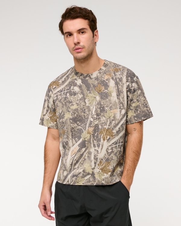 YPB Active Heavyweight Cotton Tee, Light Brown Camo view 1