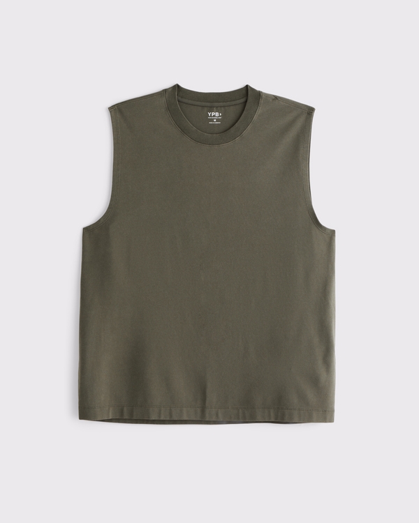 YPB Active Cotton-Blend Muscle Tank, Grape Leaf view 1