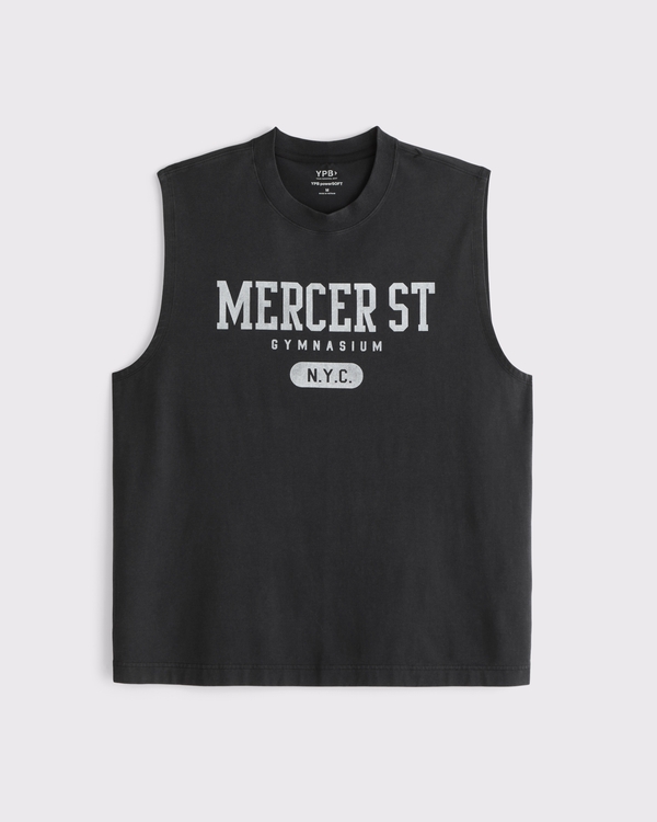 YPB Active Cotton-Blend Muscle Tank, Black view 1