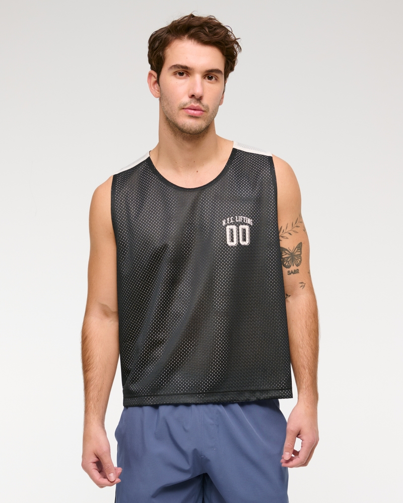YPB Cropped Mesh Cutoff Tank