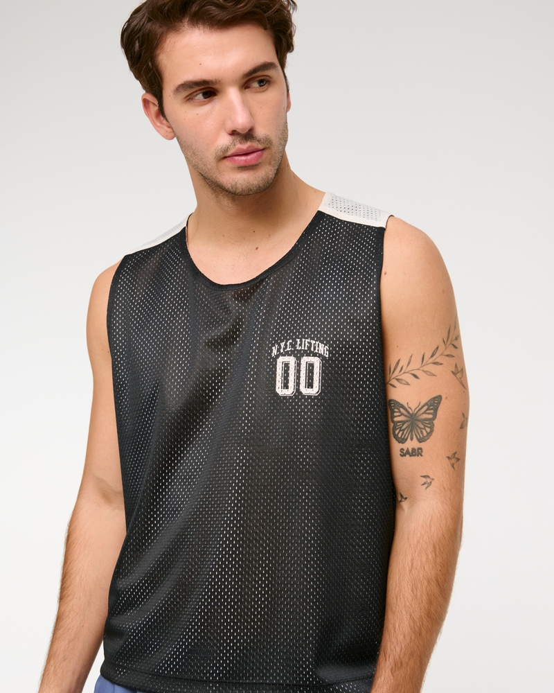 YPB Cropped Mesh Cutoff Tank