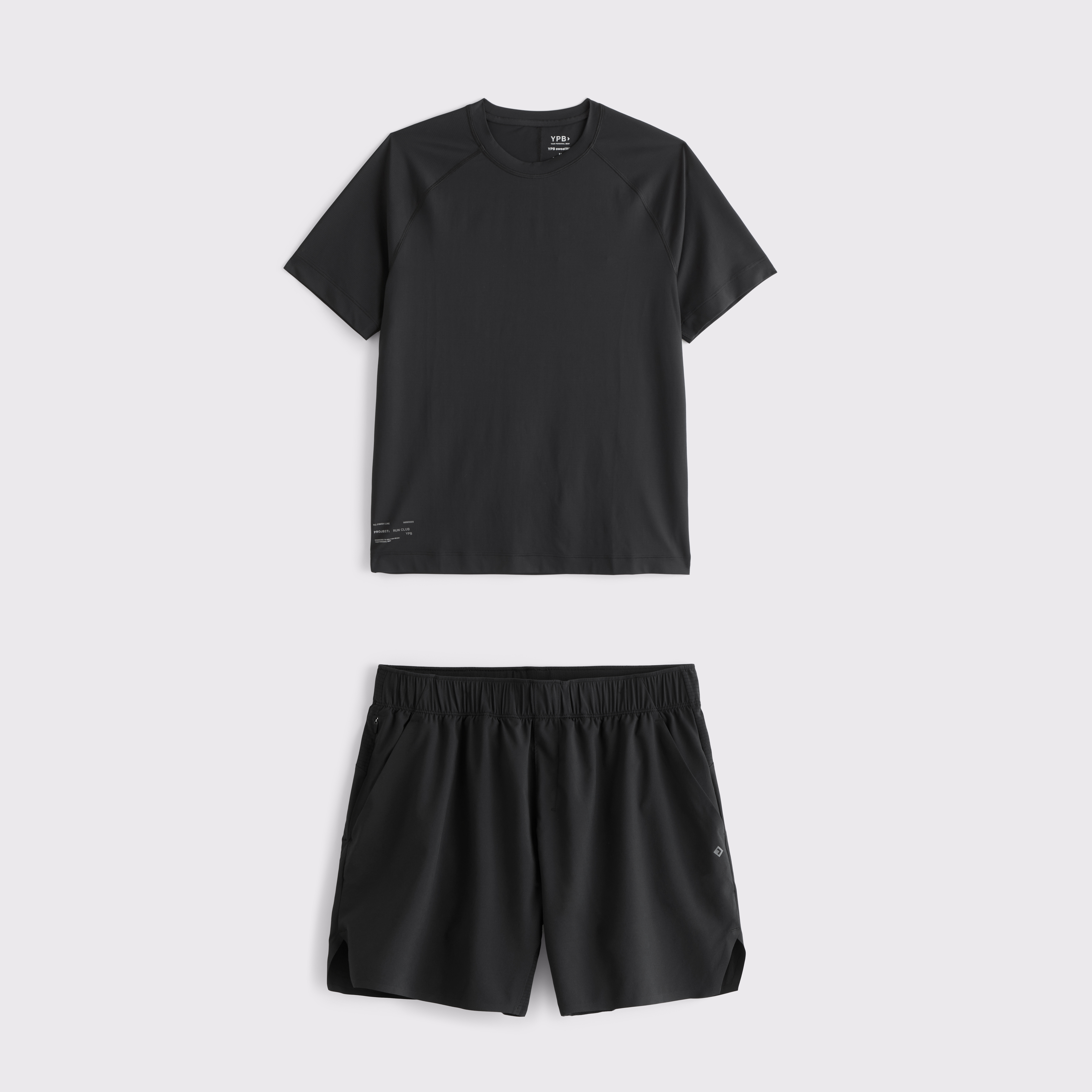 Abercrombie & Fitch Ypb Sweatwik Tee & Motiontek Ready Short Set In Black
