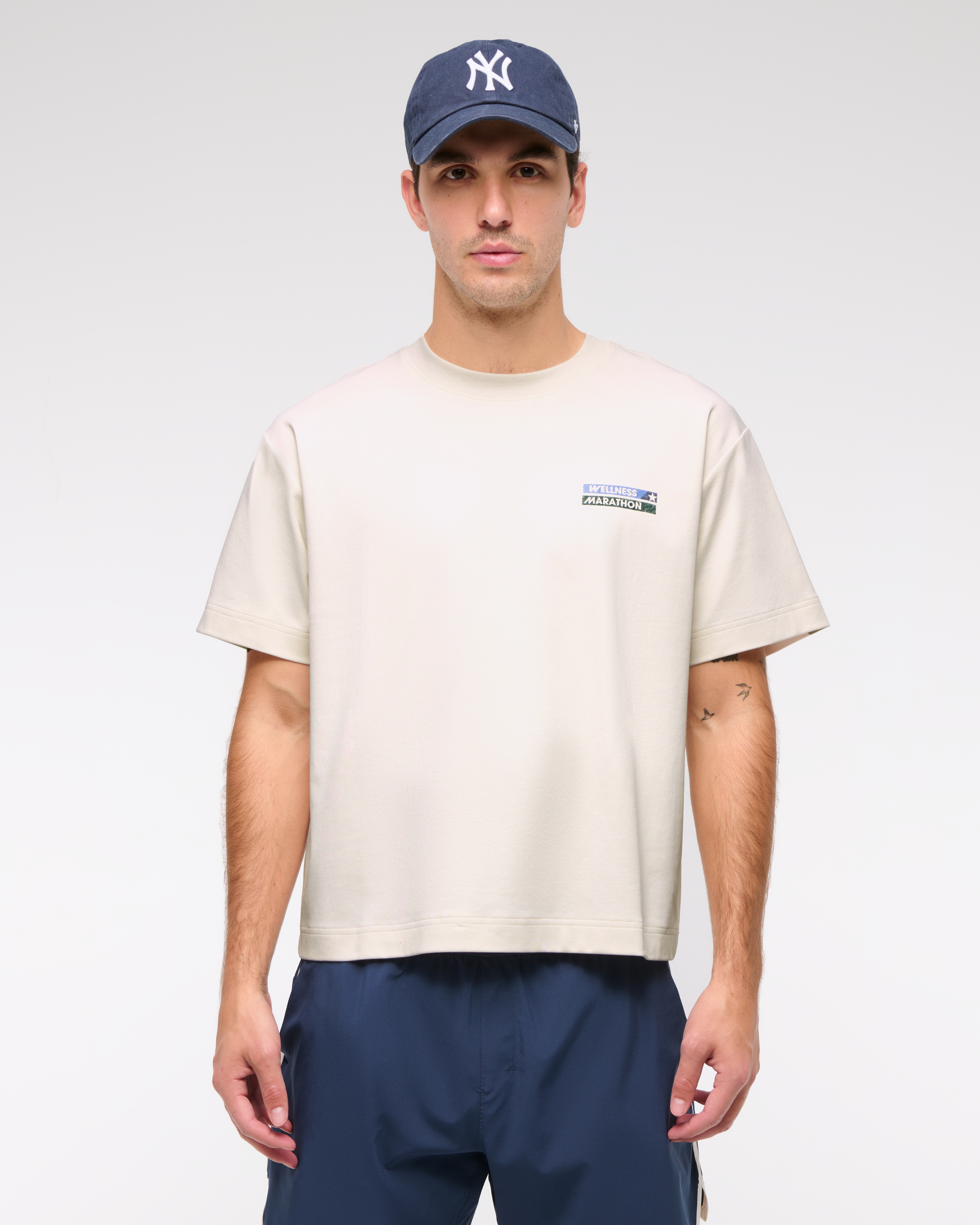 Abercrombie & Fitch Ypb Active Heavyweight Cotton Graphic Tee In White