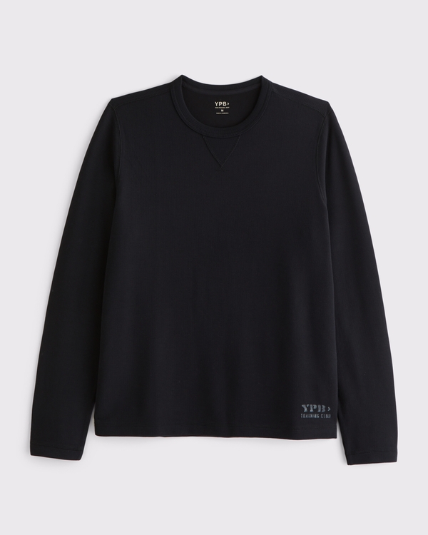YPB Active Waffle Long-Sleeve Tee, Black view 1