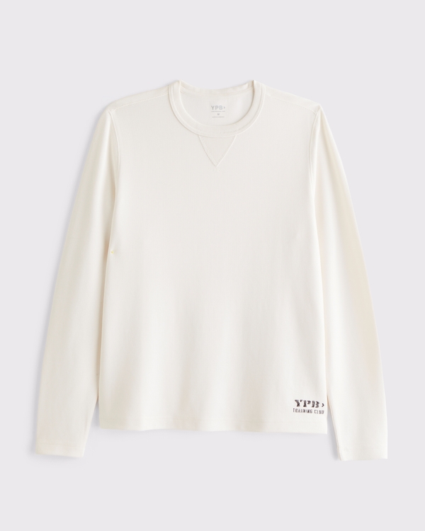 YPB Active Waffle Long-Sleeve Tee, Cream view 1