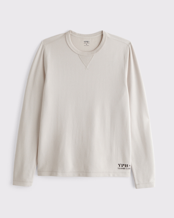 YPB Active Waffle Long-Sleeve Tee, Warm Gray view 1